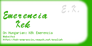 emerencia kek business card