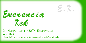 emerencia kek business card